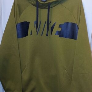 Nike Men's Dark Olive Hoodie with Black Accents